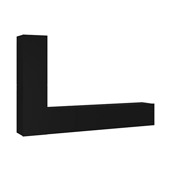 MATTUI Home Hardware Businese Meuble TV 4 pièces en bois Noir