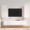 CBLDF Meuble TV 4 pièces en bois blanc