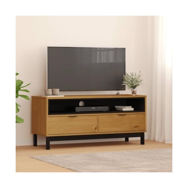 MATTUI Centres de divertissement et meubles TV, meuble TV FLAM 110 x 40 x 50 cm en pin massif