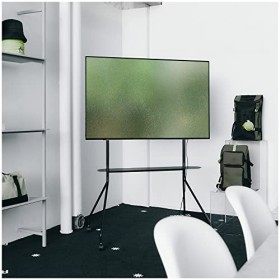 Pedestal Moon PRO Support TV roulant pour écran de 40 à 75 pouces | Support TV mobile avec roulettes pour salle de conférence