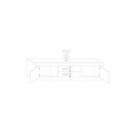 Tousmesmeubles Meuble TV 2 Portes 2 tiroirs Chêne Naturel/Blanc Neige - Matera - L 210 x l 43 x H 66 cm - Neuf