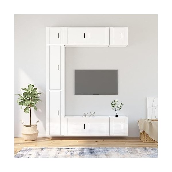 VEEKI Meuble TV, Meuble TV Suspendu, Meuble TV Industriel, Meuble TV Bois, Meuble Chambre, Convient pour Salon ou Chambre, En