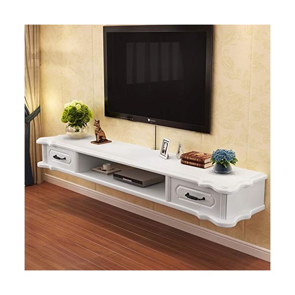 Meuble de télévision Mural avec tiroir Chambre Salon Étagère Murale Étagère Flottante Photo Jouet Mis en Pot étagère Console 