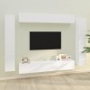 ZEYUAN Ensemble de Meubles TV 8 pcs Blanc Brillant Bois dingénierie,Meuble TV,Table TV,Ensemble Meuble TV
