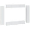 BaraSh Ensemble de Meubles TV 8 pcs Blanc Brillant Bois dingénierie,Meuble TV,Table TV,Ensemble Meuble TV