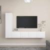 LEDSIX Ensemble de meubles TV 4 pièces en bois blanc pour centres de divertissement et meubles TV