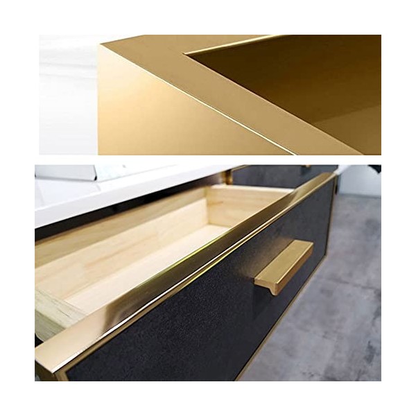 StrOux Meuble TV Flottant Meuble TV Suspendu, Conception de Tiroir Meuble TV Flottant avec Charnière et Glissière, Convient p