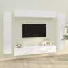 CIADAZ Ensemble de Meubles TV 8 pcs Blanc Brillant Bois dingénierie,Meuble TV,Table TV,Ensemble Meuble TV