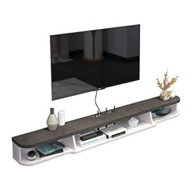 JUNNIU Meuble TV, Lowboard TV, Étagères Flottantes, Console TV Flottante, Meuble TV 47,2/62,9 Pouces, pour Boîtes De Câbles R