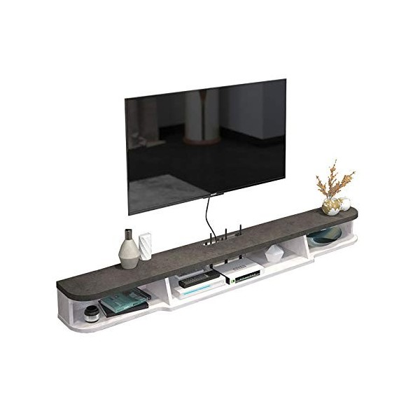 JUNNIU Meuble TV, Lowboard TV, Étagères Flottantes, Console TV Flottante, Meuble TV 47,2/62,9 Pouces, pour Boîtes De Câbles R