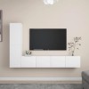 DCRAF Home Hardware Businese Ensemble de 4 meubles TV en bois dingénierie Blanc
