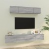 WOODEY Meuble TV 4 pièces Gris Sonoma Meuble en bois dingénierie