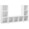 RAUGAJ Home Hardware Businese Lot de 3 meubles TV en bois Blanc brillant 107 x 35 x 37 cm