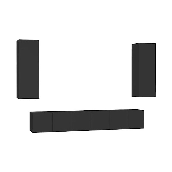 MATTUI Home Hardware Businese Meuble TV 5 pièces en bois Noir