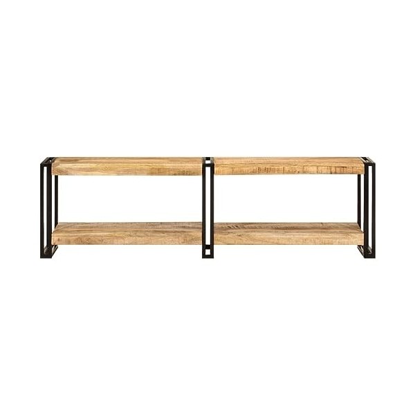 DIGBYS Meuble TV 140x30x40 cm bois massif manguier
