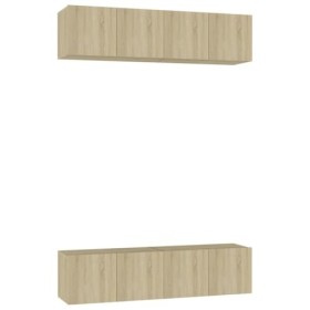 Centres de divertissement et meubles TV, meubles TV 4 pièces chêne sonoma 60 x 30 x 30 cm en bois dingénierie