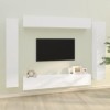 heybb Ensemble de Meubles TV 8 pcs Blanc Brillant Bois dingénierie,Meuble TV,Table TV,Ensemble Meuble TV