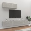 TALCUS Meuble TV 3 pièces en bois gris béton