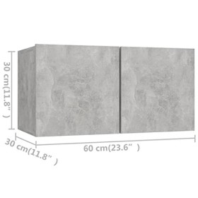 GANDUS Meuble TV 4 pièces Gris béton 60 x 30 x 30 cm Bois dingénierie