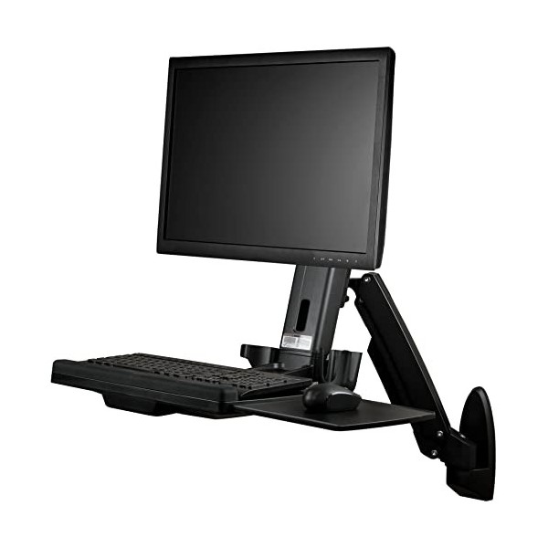 StarTech.com Support de bureau debout mural pour écran à fixation VESA jusquà 24" et 8 kg - Bras articulé pour moniteur WAL