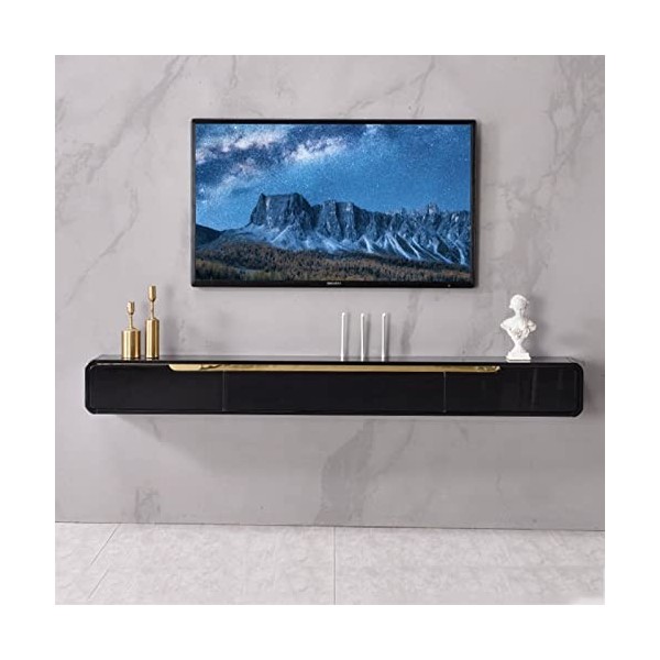 Meuble TV mural Meuble TV flottant - Console multimédia murale avec 2 tiroirs, meuble TV pour centre de divertissement flotta