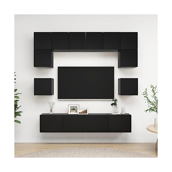 VEEKI Meuble TV, Meuble TV Suspendu, Meuble, Meuble TV avec Rangement，Meuble Industriel, Convient pour Salon ou Chambre, Ense