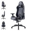 Com4Gaming Argon 2023-Onyx Fauteuil de jeu en cuir synthétique respirant, cuir synthétique, onyx noir, 165-195 cm