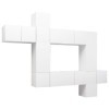 Gecheer Ensemble de Meuble TV 10 pcs Blanc Aggloméré Banc TV, Support de Télévision pour Salon, Chambre Meubles