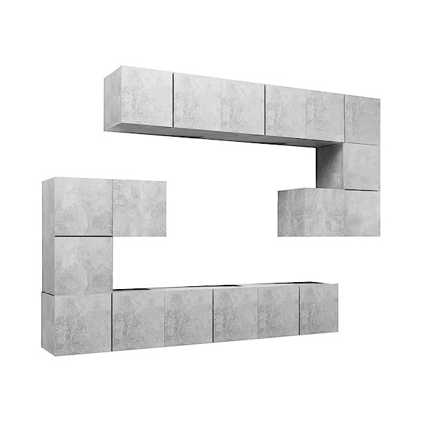 Meuble TV, Meuble TV Suspendu, Meuble TV Blanc, Meuble TV Industriel, Meubles de Salon, Salon, Chambre, Cadre en Acier, vidaX