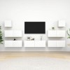 Meuble TV, Meuble TV Suspendu, Meuble TV Blanc, Meuble TV Industriel, Meubles de Salon, Salon, Chambre, Cadre en Acier, vidaX