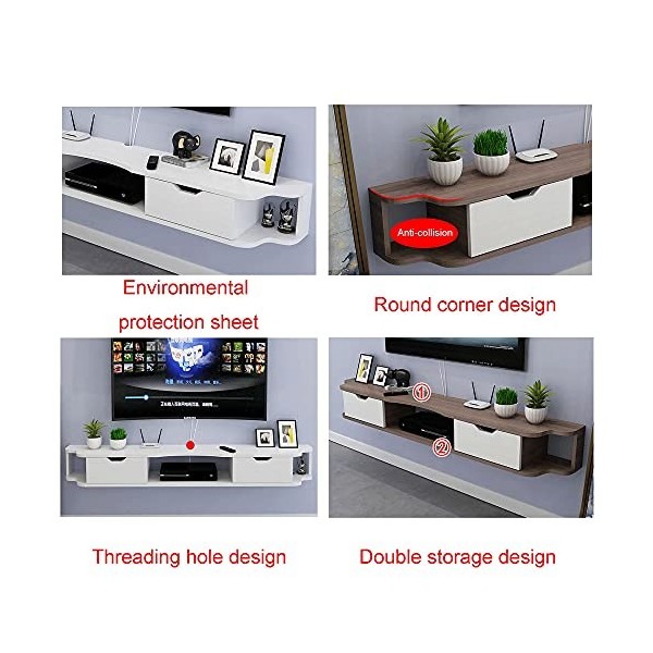 Meuble TV Meuble TV Unités Murales pour Salon Console TV Meuble TV Meuble Mural 3 Compartiments pour Salon Chambre Bureau Sal