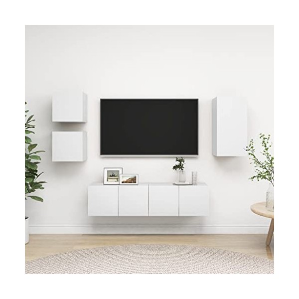 Home Hardware Businese Meuble TV 5 pièces en bois Blanc