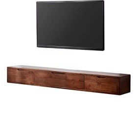 Meuble TV Mural Meuble TV Flottant Fixé au Mur - Meuble TV Suspendu en Bois Massif,120/140Cm Consoles Multimédia Rustiques Ta