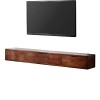 Meuble TV Mural Meuble TV Flottant Fixé au Mur - Meuble TV Suspendu en Bois Massif,120/140Cm Consoles Multimédia Rustiques Ta