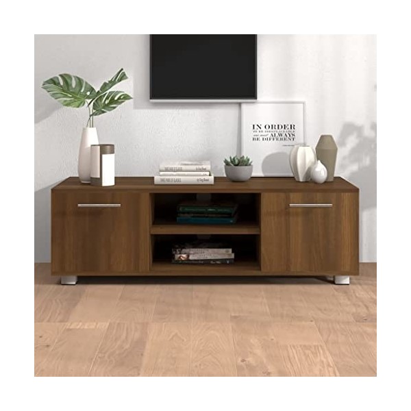 Générique Meuble TV Chêne Marron 110x40x35 cm Bois dingénierie,20.3 KG,340626, Meubles, Meubles TV