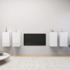 TEKEET Lot de 4 meubles TV en bois blanc brillant 30,5 x 30 x 60 cm