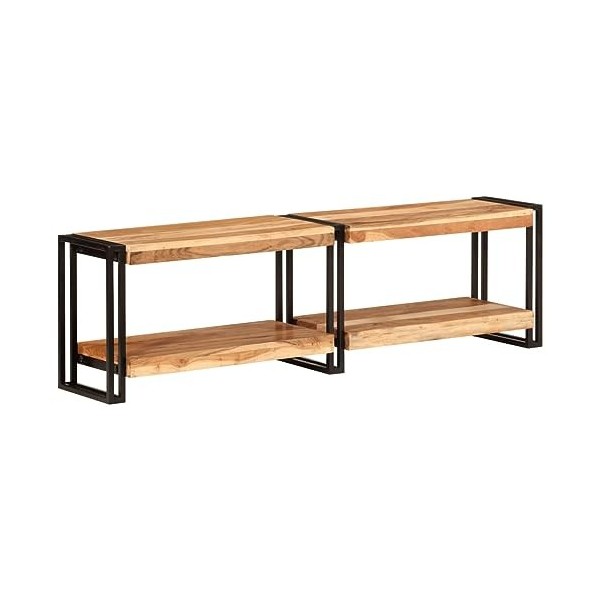 HEPBAK Meuble TV en bois dacacia massif 140 x 30 x 40 cm