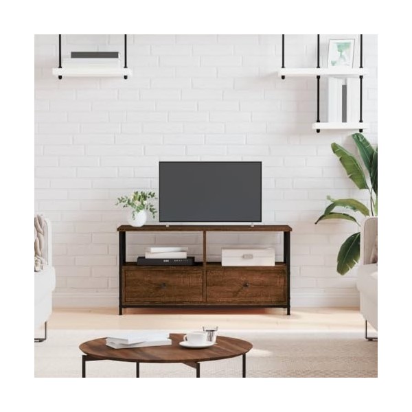 WREWING Meuble TV,Bas Table TV Support de Télévision en Bois pour Salon Chambre Salle à Manger,Support pour Téléviseur Jusqu’
