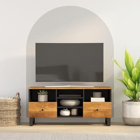 MATTUI Centres de divertissement et meubles TV, meuble TV 100 x 33 x 46 cm en bois massif de manguier et bois dingénierie