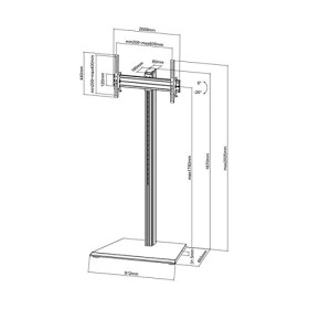 KIMEX - Support TV - pour écran TV 32"-75" - sur Pied - Hauteur 175cm - à Poser - Fonction inclinable - 031-1102K1