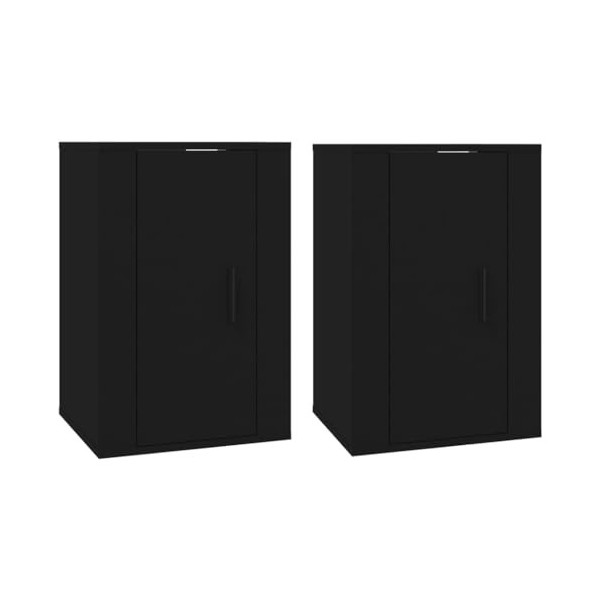 Meubles TV muraux 2 pcs Noir 40x34,5x60 cm
