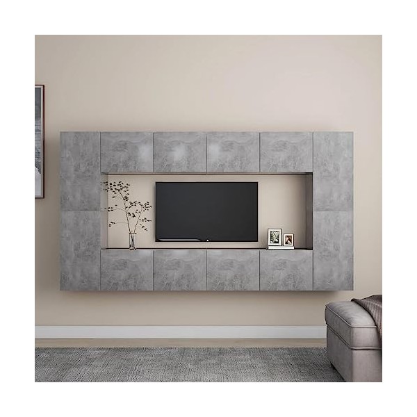 VEEKI Meuble TV, Meuble TV Suspendu, Meuble, Meuble TV avec Rangement，Meuble Industriel, Convient pour Salon ou Chambre, Ense