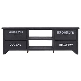 Meuble TV Noir 115 x 30 x 40 cm BoisMeubles Meubles TV