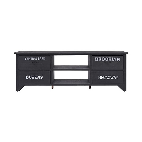 Meuble TV Noir 115 x 30 x 40 cm BoisMeubles Meubles TV