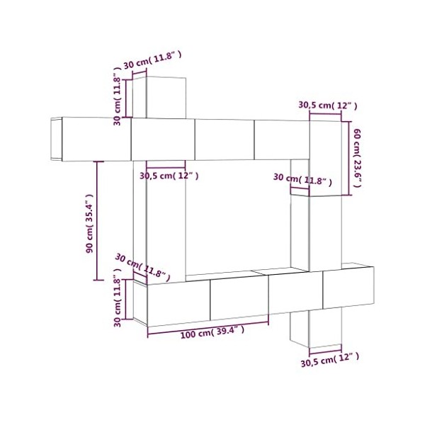 VEEKI Meuble TV, Meuble TV Suspendu, Meuble TV Industriel, Meuble TV Bois, Meuble Chambre, Convient pour Salon ou Chambre, En
