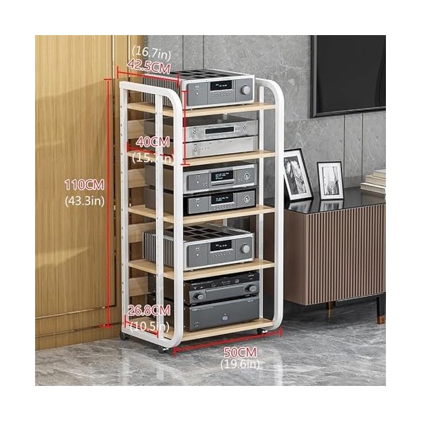 Support Audio Mobile À 5 Niveaux For Support Multimédia AV, Support For Lecteur CD, Stockage De Composants Stéréo, Avec Haute