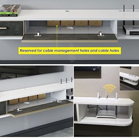 Meuble TV Mural Etagère TV Flottante, Meuble TV Flottant Mural 55,1 Pouces Centre De Console Média De Divertissement Grand Me