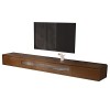 JUNNIU Meuble TV Mural Meuble TV en Bois Massif, Console multimédia Murale avec 2 tiroirs, étagère Flottante pour Composants 