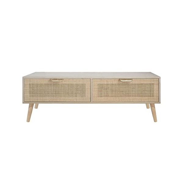 Meuble TV en bois MDF Marron avec 2 portes compartiments, non monté, meuble auxiliaire pour chambre à coucher, salon, décorat