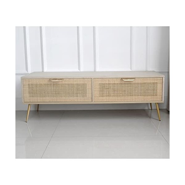 Meuble TV en bois MDF Marron avec 2 portes compartiments, non monté, meuble auxiliaire pour chambre à coucher, salon, décorat